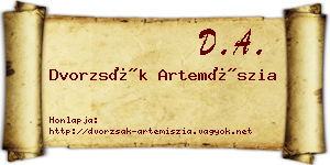 Dvorzsák Artemíszia névjegykártya
